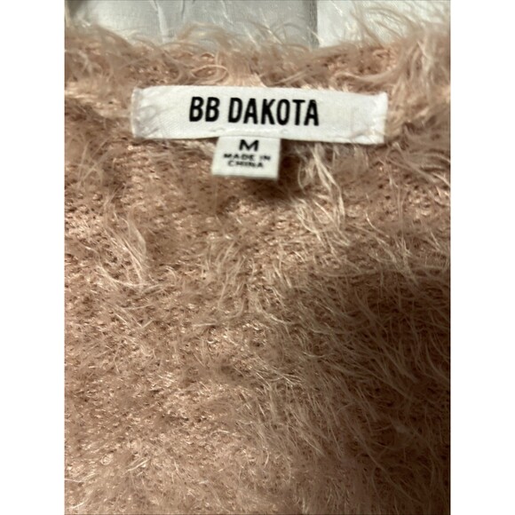 BB Dakota Mauve Lovefool Eyelash Duster Open Front Long Cardigan Sweater Size M - Picture 5 of 7